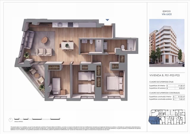 3 sypialnia Mieszkanie na sprzedaż w Sur, Castelló de la Plana z basenem - 252 000 € (Ref: 10009103)