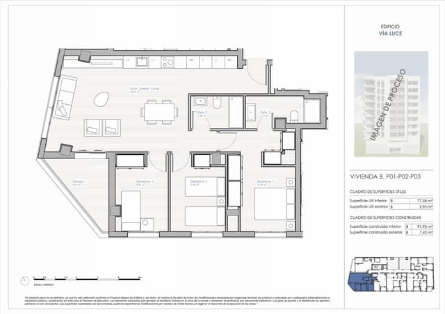 3 camera da letto Appartamento in vendita in Sur, Castelló de la Plana con piscina - 252.000 € (Rif: 10009103)