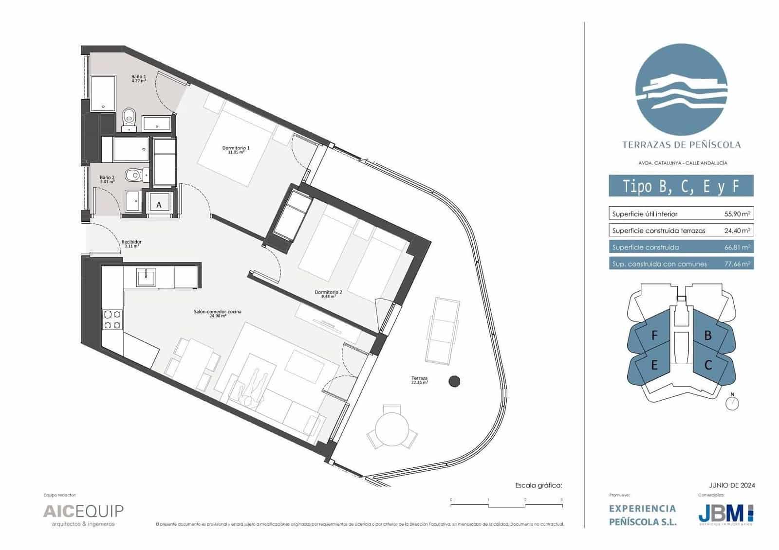 2 sovrum Lägenhet till salu i Peniscola med pool - 232 000 € (Ref: 6353726)