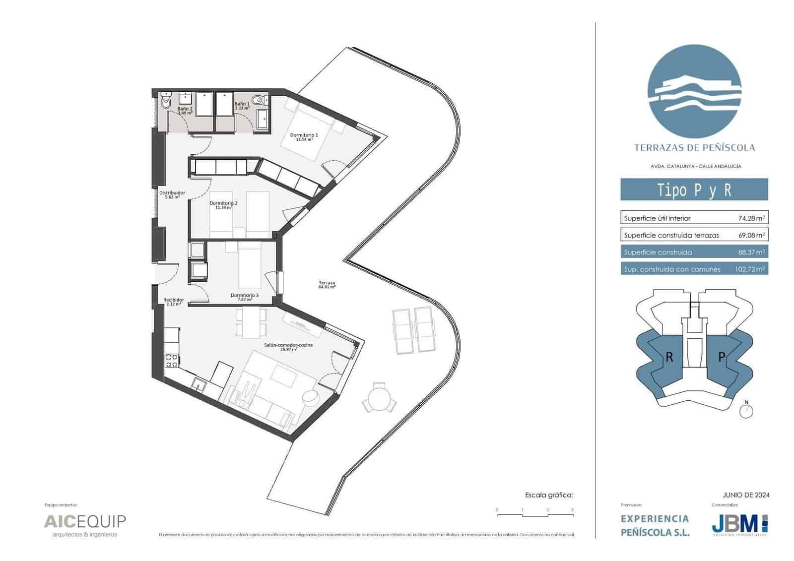 3 soveværelse Penthouse til salg i Peniscola med swimmingpool - € 380.000 (Ref: 6353729)