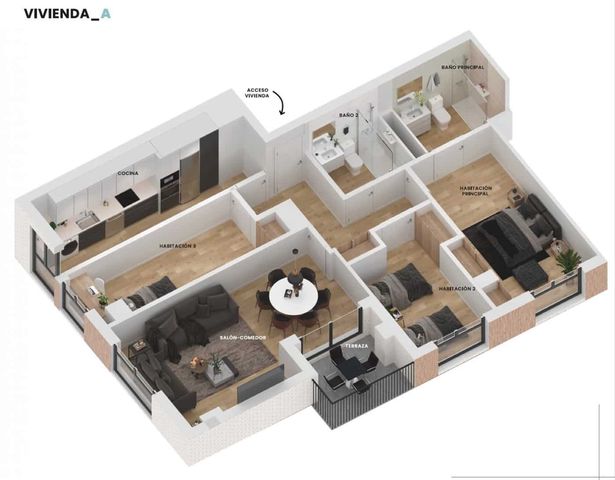 3 slaapkamer Flat te koop in Sur, Castelló de la Plana met garage - € 240.000 (Ref: 7239103)