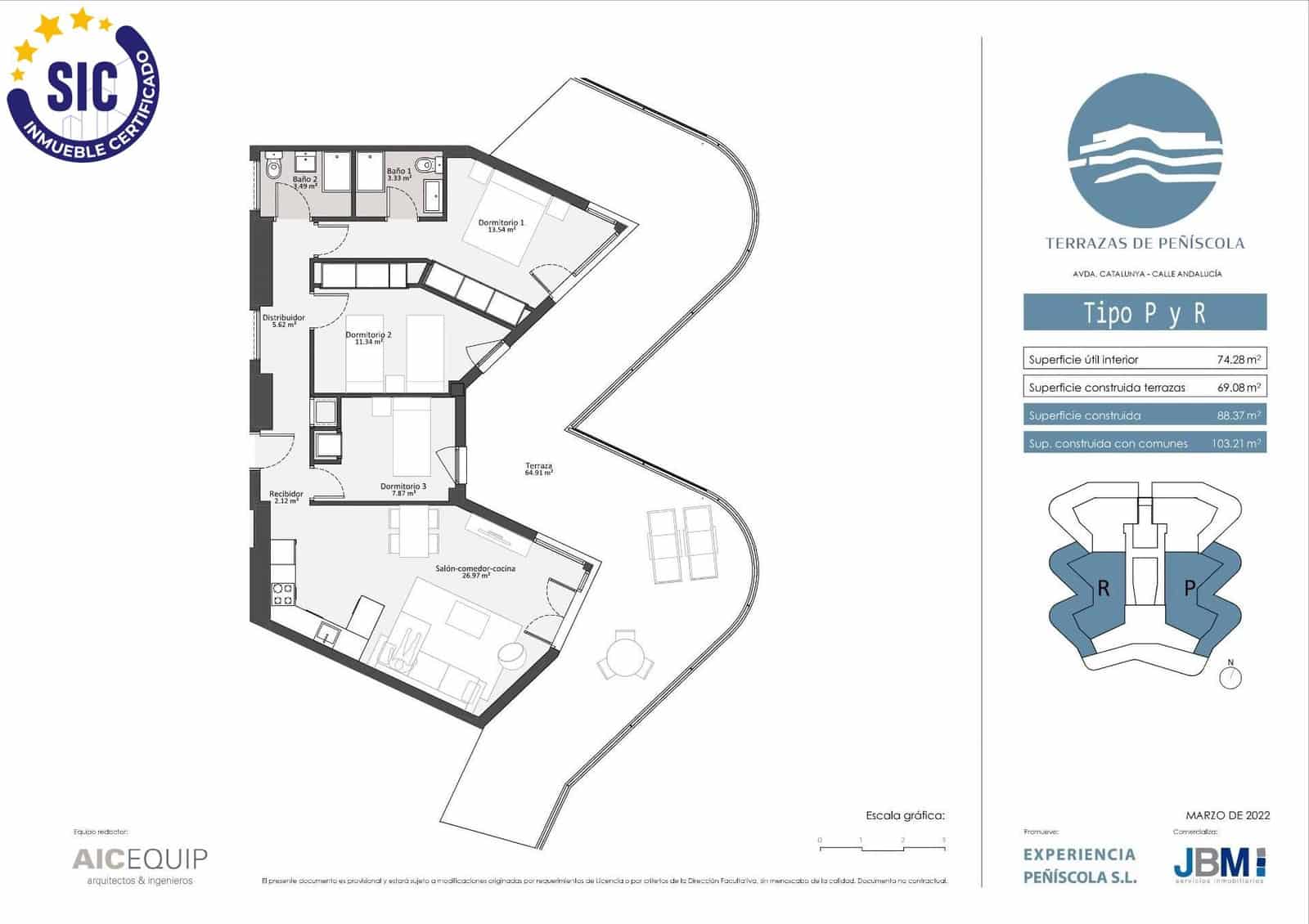 3 bedroom Penthouse for sale in Peniscola with pool - € 380,000 (Ref: 9502236)