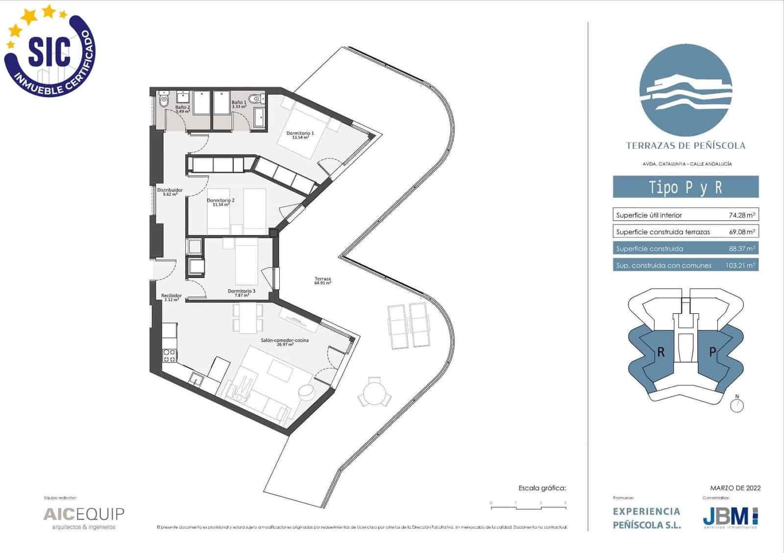 3 chambre Penthouse à vendre à Peniscola avec piscine - 380 000 € (Ref: 9502236)