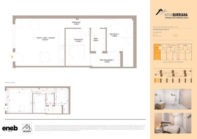 2 sovrum Lägenhet till salu i Burriana / Borriana med garage - 129 000 € (Ref: 9920401)