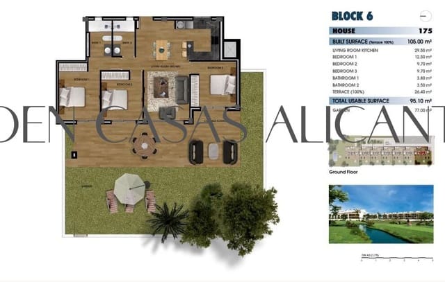 2 bedroom Apartment for sale in Los Alcázares with pool - € 255,000 (Ref: 8748164)