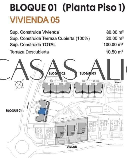 2 bedroom Apartment for sale in Finestrat with pool - € 375,000 (Ref: 9103038)