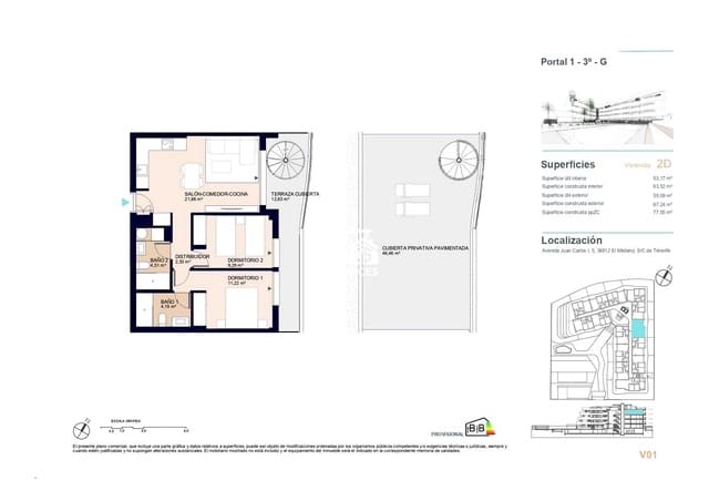 2 camera da letto Appartamento in vendita in Granadilla de Abona con piscina garage - 427.000 € (Rif: 9407834)