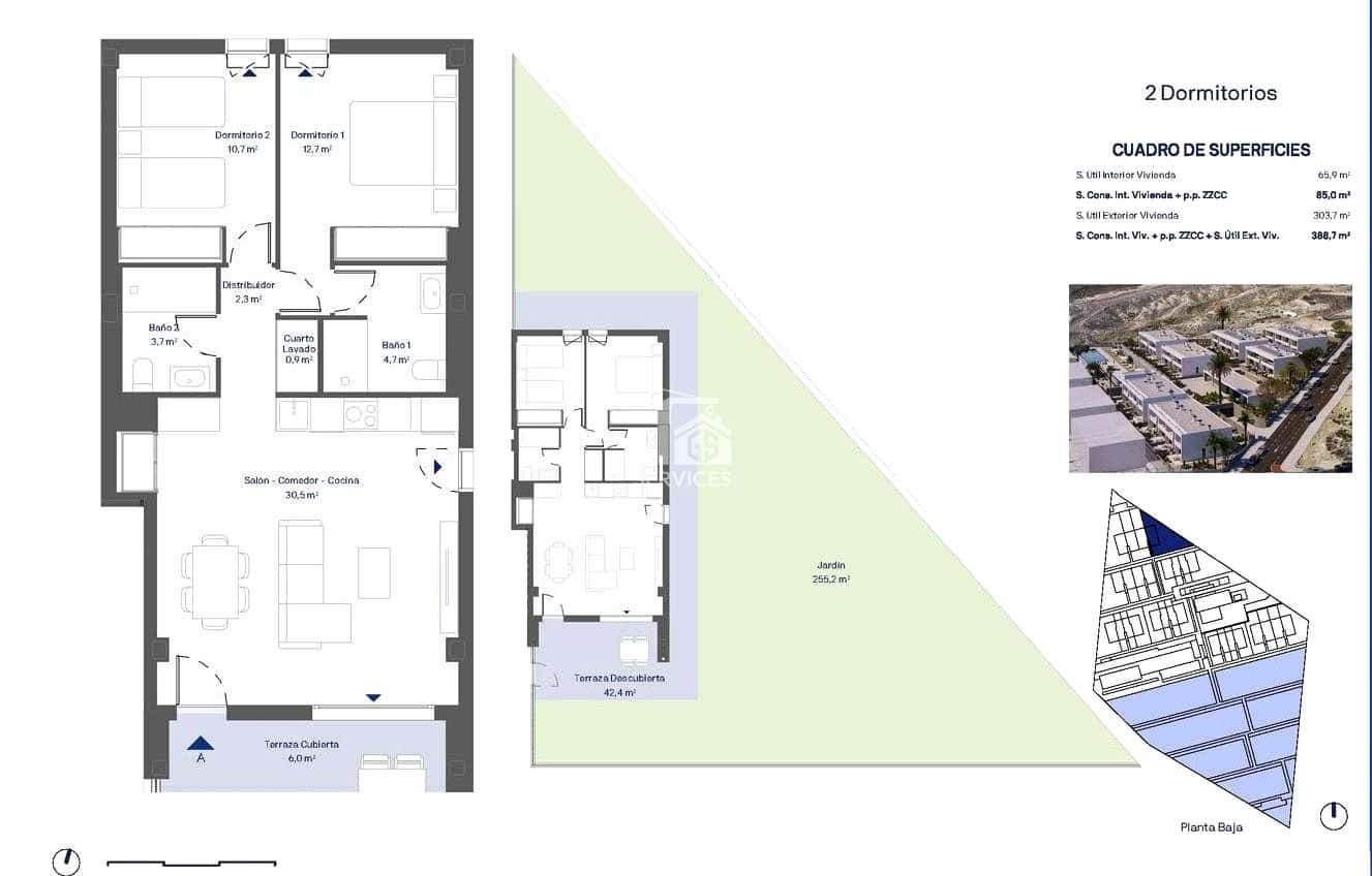 2 chambre Appartement à vendre à Arico avec piscine garage - 379 500 € (Ref: 9424174)