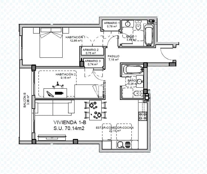 2 camera da letto Appartamento in vendita in Guia de Isora con garage - 310.000 € (Rif: 9442883)