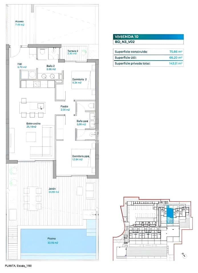 2 makuuhuone Asunto myytävänä paikassa Adeje mukana uima-altaan 
autotalli - 655 000 € (Ref: 9459831)