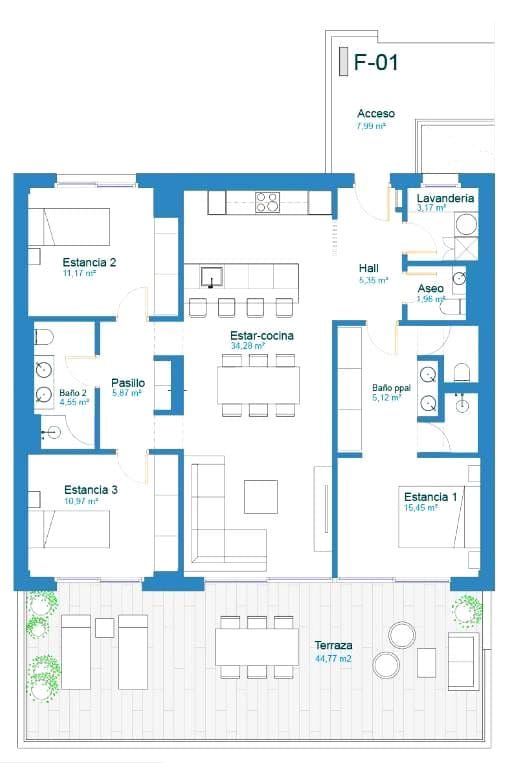 3 makuuhuone Asunto myytävänä paikassa Adeje mukana uima-altaan 
autotalli - 730 000 € (Ref: 9488525)