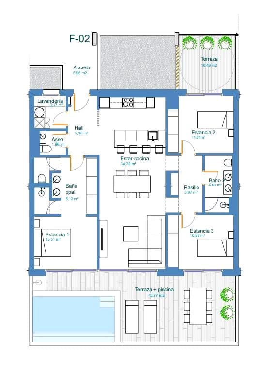 3 slaapkamer Flat te koop in Adeje met zwembad garage - € 785.000 (Ref: 9488526)