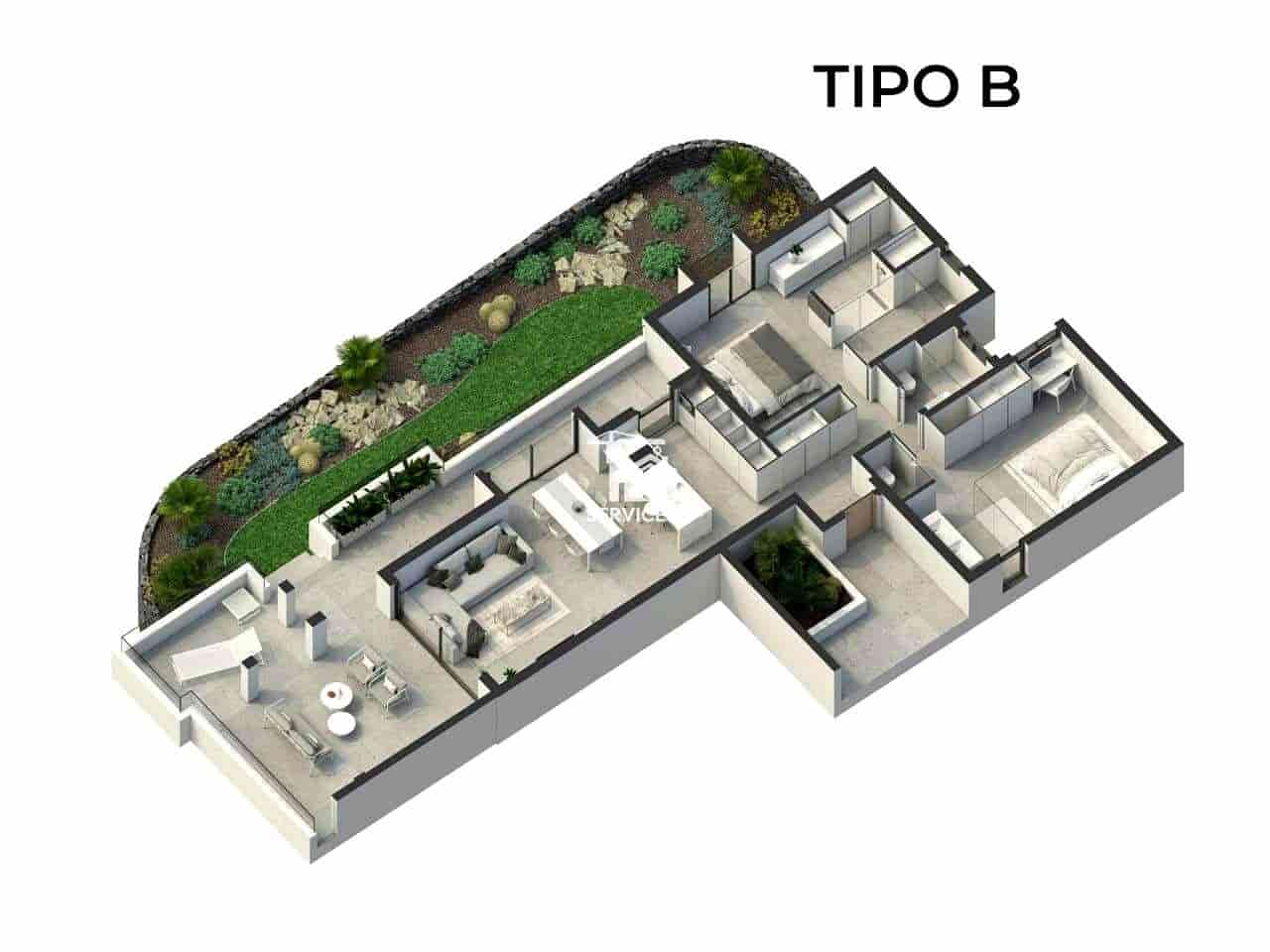 2 makuuhuone Asunto myytävänä paikassa Arona mukana uima-altaan 
autotalli - 560 700 € (Ref: 9618743)