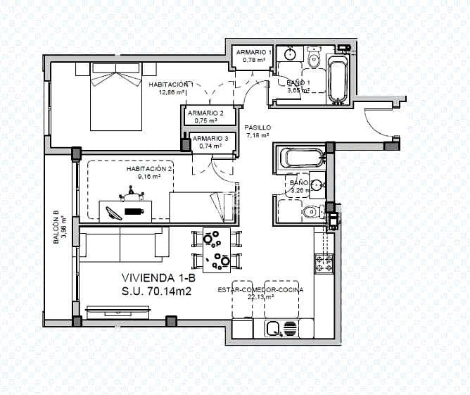 2 sypialnia Mieszkanie na sprzedaż w Guia de Isora z garażem - 310 000 € (Ref: 9679160)