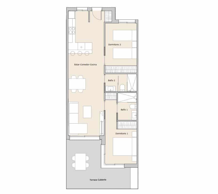 2 makuuhuone Asunto myytävänä paikassa Alfaz del Pi / L'Alfas del Pi mukana uima-altaan 
autotalli - 287 000 € (Ref: 9652030)