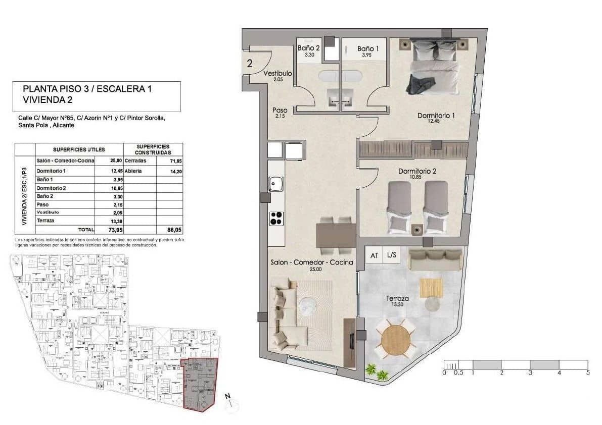 2 slaapkamer Appartement te koop in Santa Pola met zwembad garage - € 320.000 (Ref: 10181746)