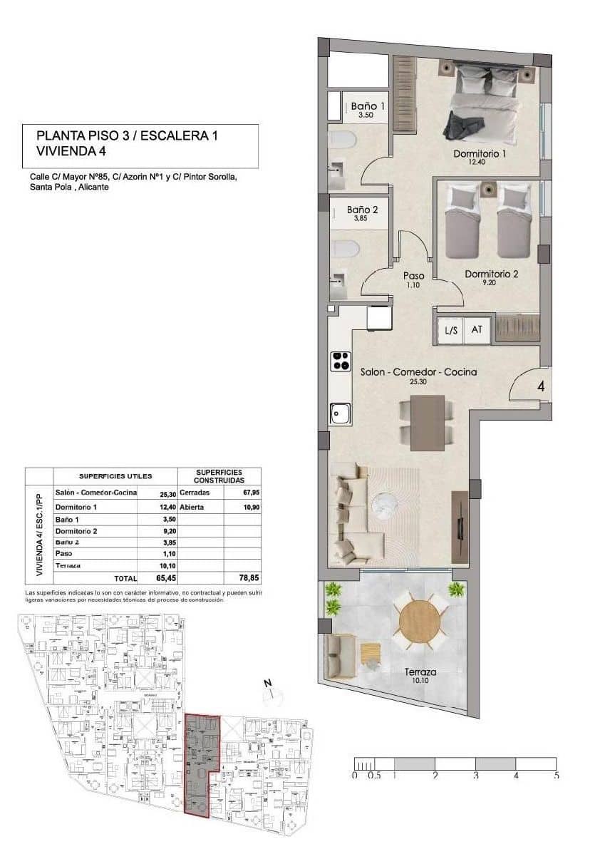 2 camera da letto Appartamento in vendita in Santa Pola con piscina garage - 300.000 € (Rif: 10181747)