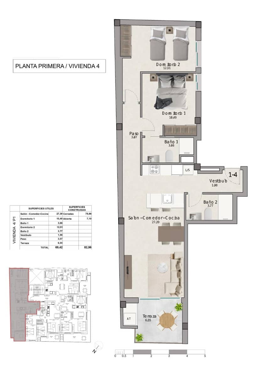 2 soveværelse Lejlighed til salg i Santa Pola med swimmingpool - € 273.000 (Ref: 10181749)