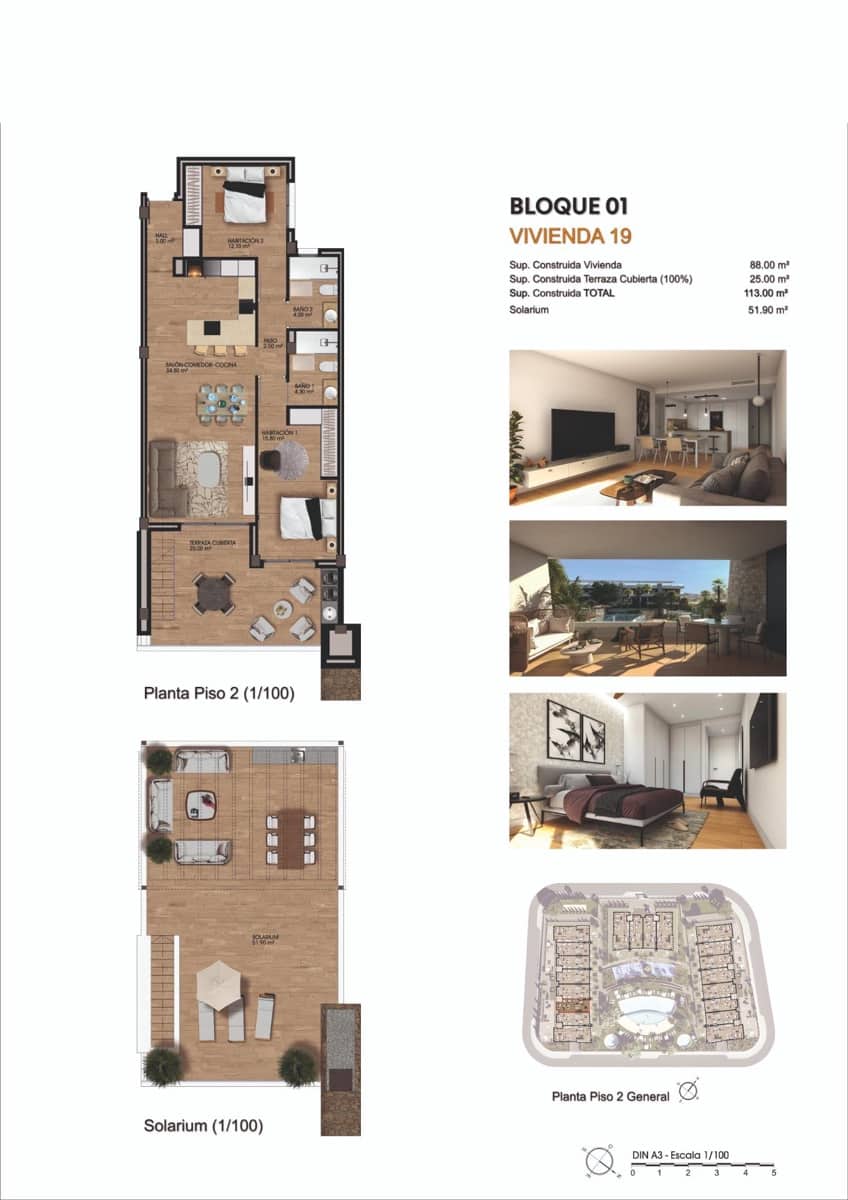 Ático de 2 habitaciones en Monforte del Cid en venta con piscina garaje - 375.000 € (Ref: 10181773)