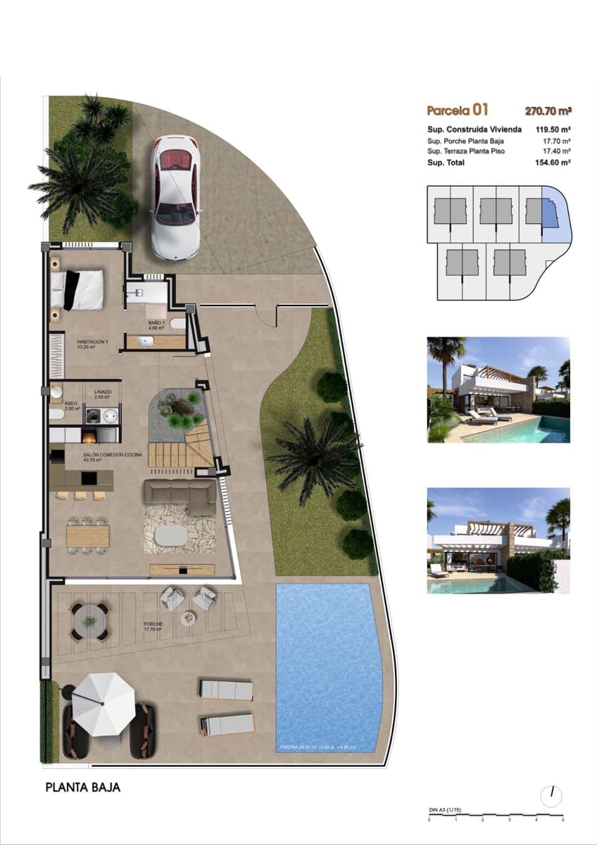 3 quarto Moradia em Banda para venda em Monforte del Cid com piscina garagem - 695 000 € (Ref: 10181816)