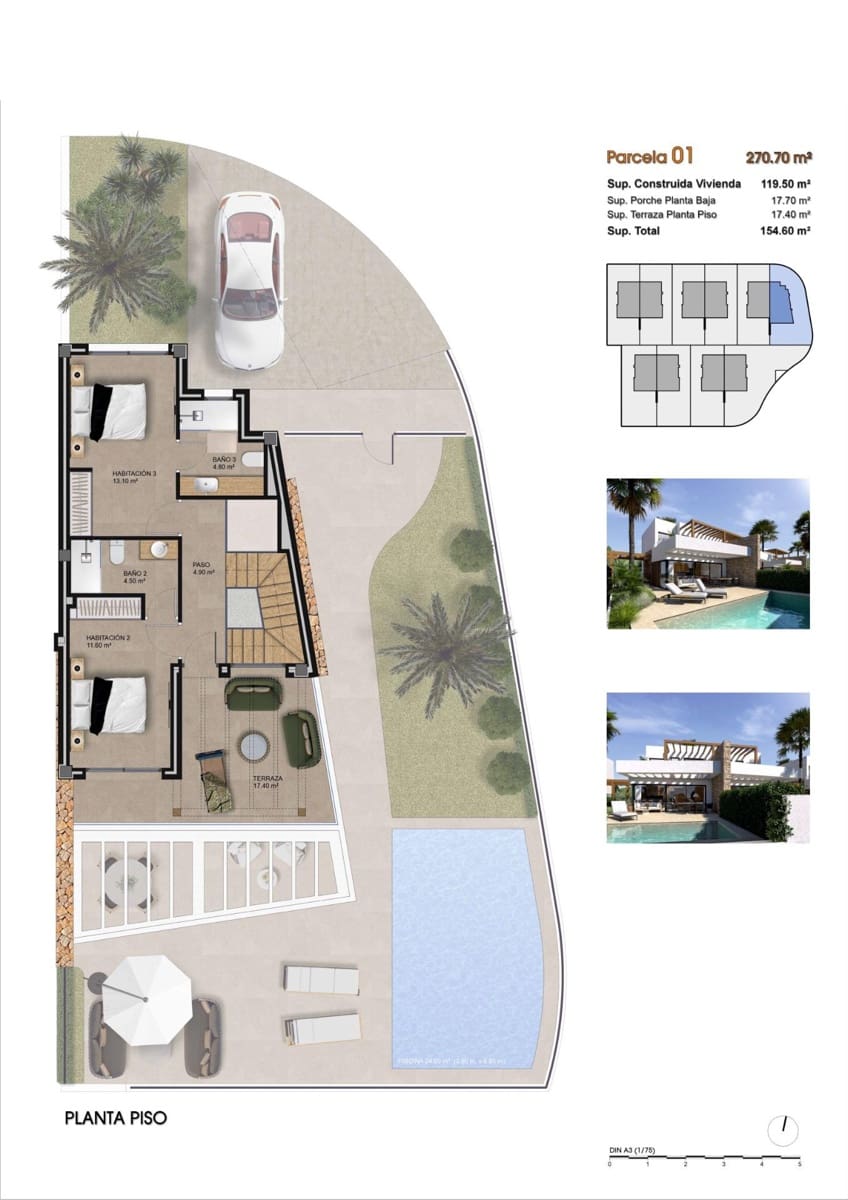 3 quarto Moradia em Banda para venda em Monforte del Cid com piscina garagem - 695 000 € (Ref: 10181816)