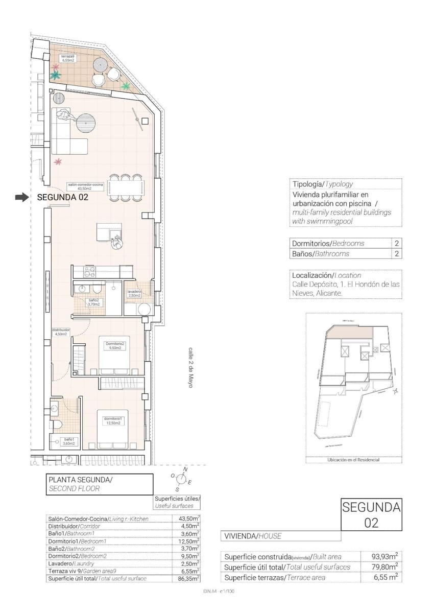 2 Zimmer Apartment zu verkaufen in Hondon de las Nieves mit Pool Garage - 215.000 € (Ref: 10181823)