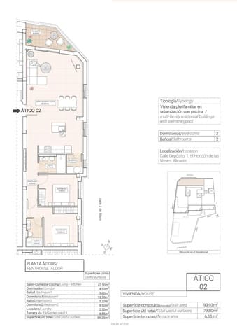 2 quarto Penthouse para venda em Hondón de las Nieves com piscina garagem - 220 000 € (Ref: 10181824)