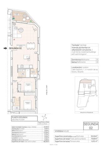 2 soveværelse Lejlighed til salg i Hondón de las Nieves med swimmingpool garage - € 240.000 (Ref: 10183058)