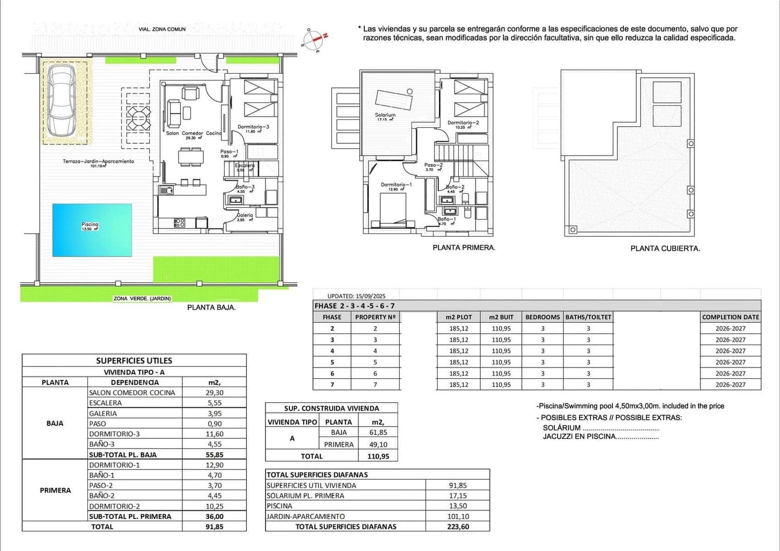 Chalet de 3 habitaciones en Los Montesinos en venta con piscina garaje - 369.000 € (Ref: 9976335)