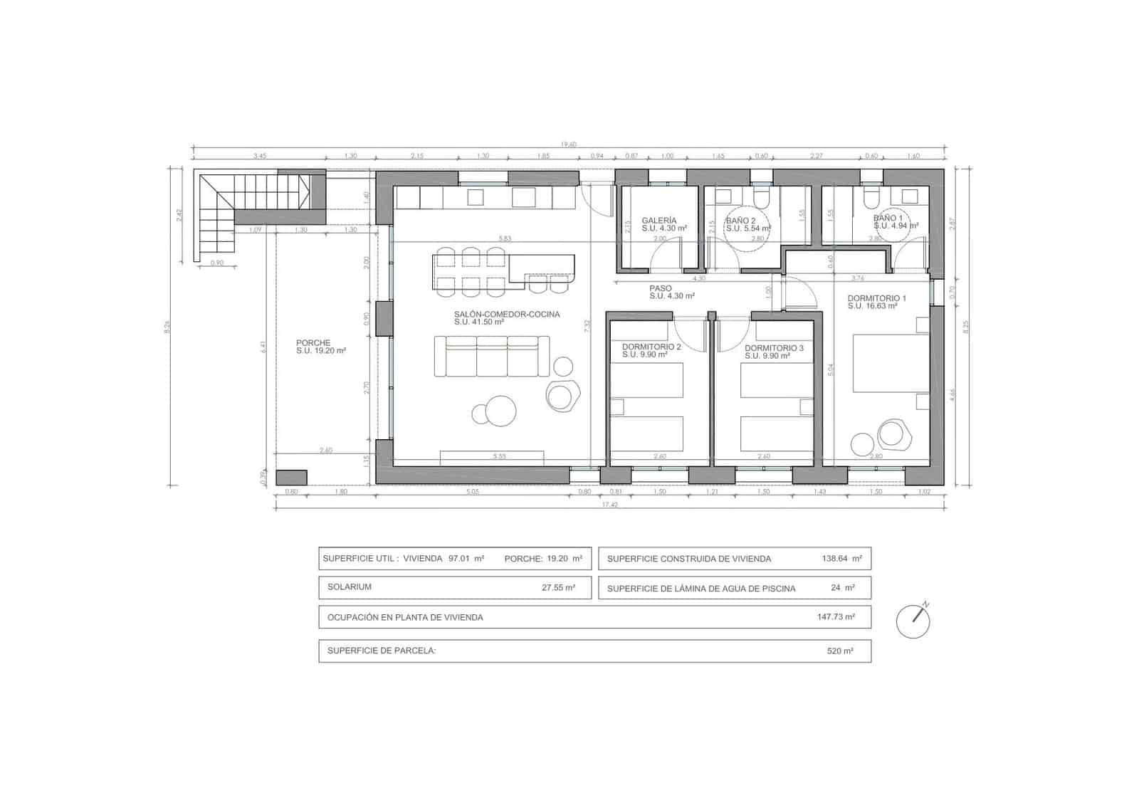 3 camera da letto Villa in vendita in Aspe con piscina garage - 380.000 € (Rif: 9322047)