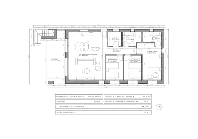 3 soverom Villa til salgs i Aspe med svømmebasseng garasje - € 430 000 (Ref: 9322047)