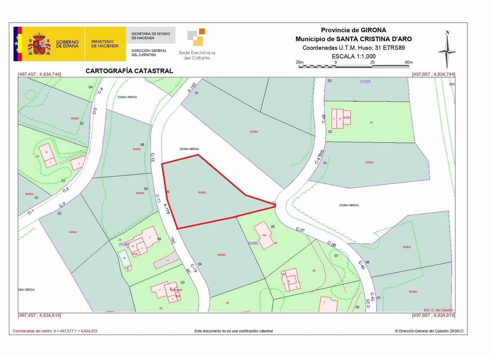 Tomt till salu i Santa Cristina d'Aro - 90 000 € (Ref: 9240685)