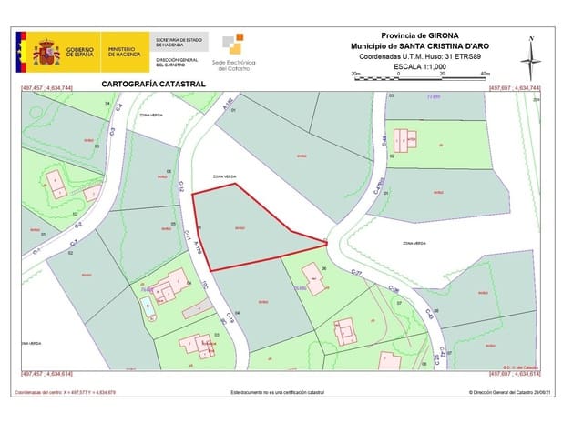 Tomt till salu i Santa Cristina d'Aro - 90 000 € (Ref: 9240685)