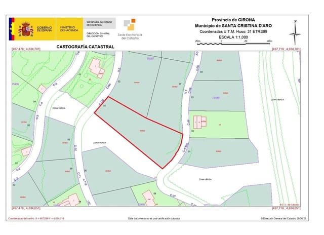 Building Plot for sale in Santa Cristina d'Aro - € 95,000 (Ref: 9240686)