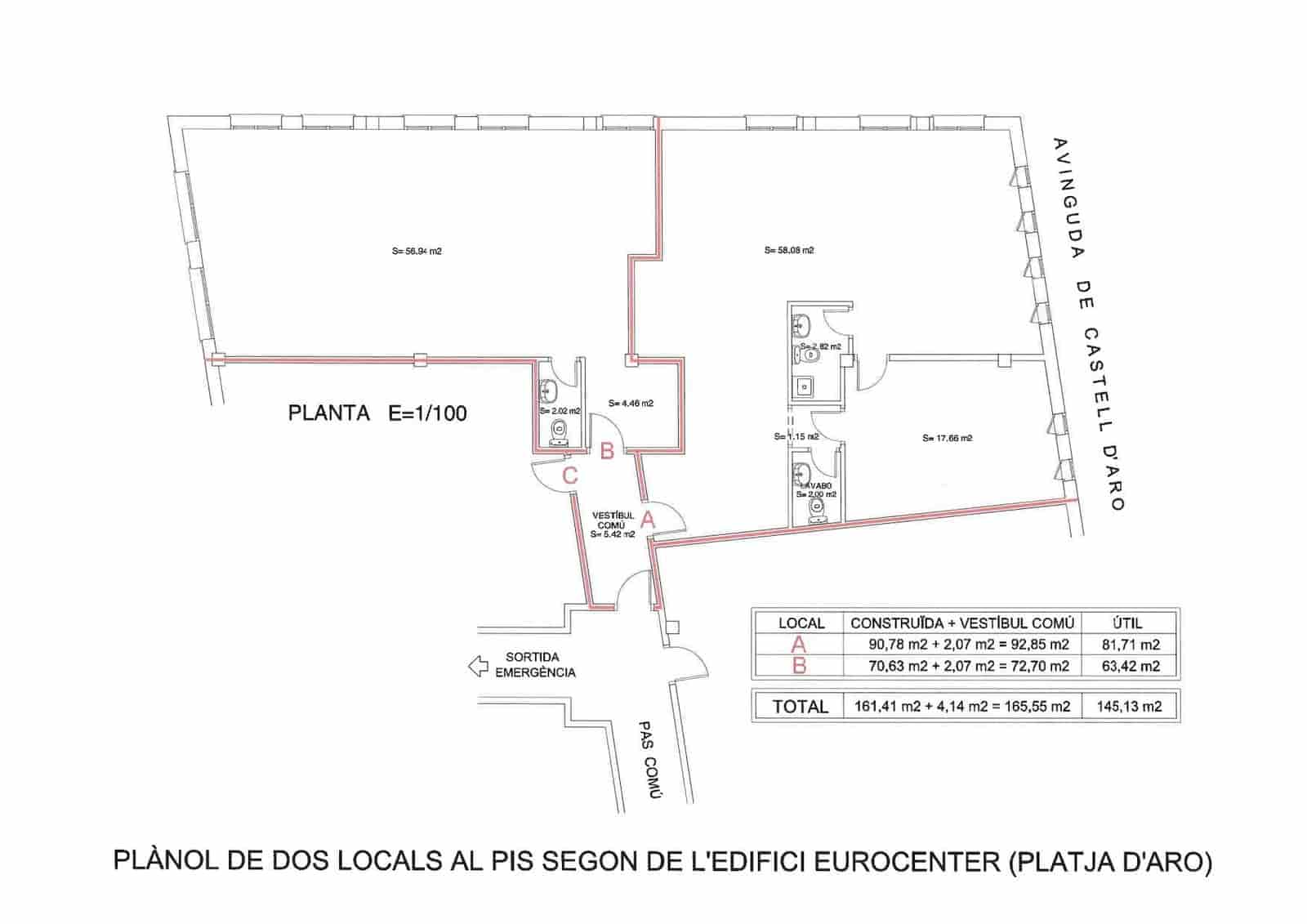 Kontor til salgs i Platja d'Aro - € 196 000 (Ref: 9240690)