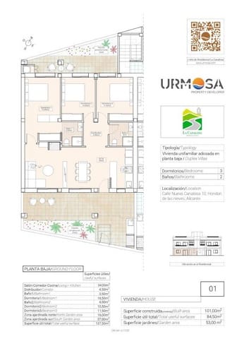 3 chambre Appartement à vendre à La Canalosa, Hondón de las Nieves - 198 000 € (Ref: 8308516)