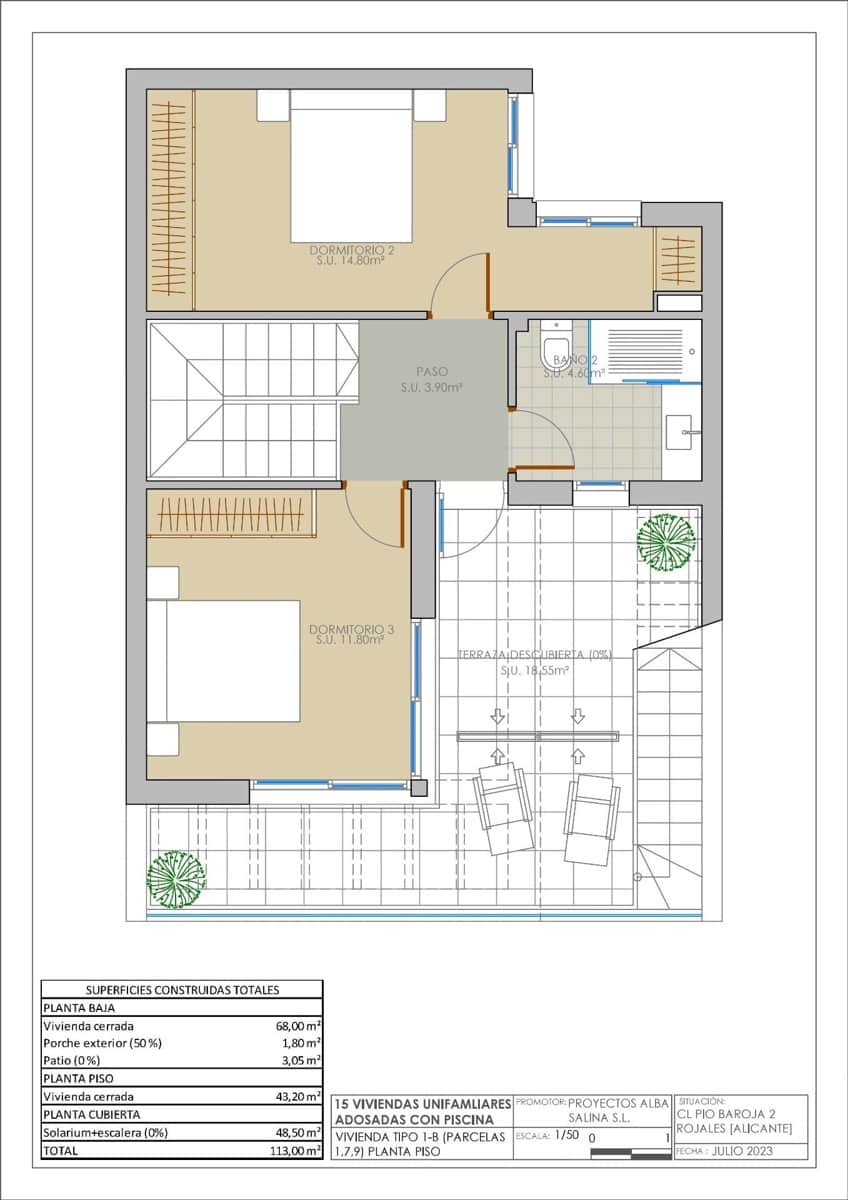 3 soveværelse Rækkehus til salg i Rojales med swimmingpool garage - € 355.900 (Ref: 8847521)
