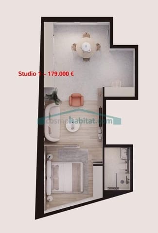 1 camera da letto Monolocale in vendita in Poniente, Benidorm - 179.000 € (Rif: 10081324)