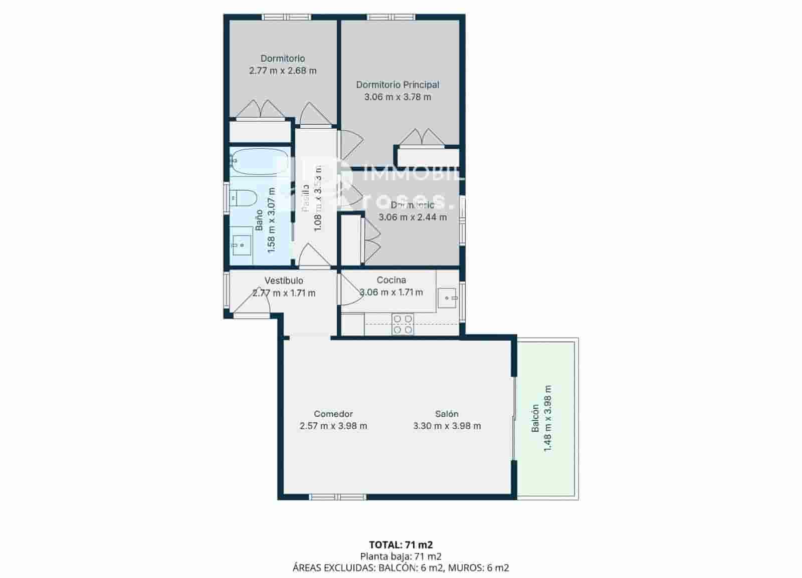 3 slaapkamer Flat te koop in Roses met zwembad - € 215.000 (Ref: 9449326)