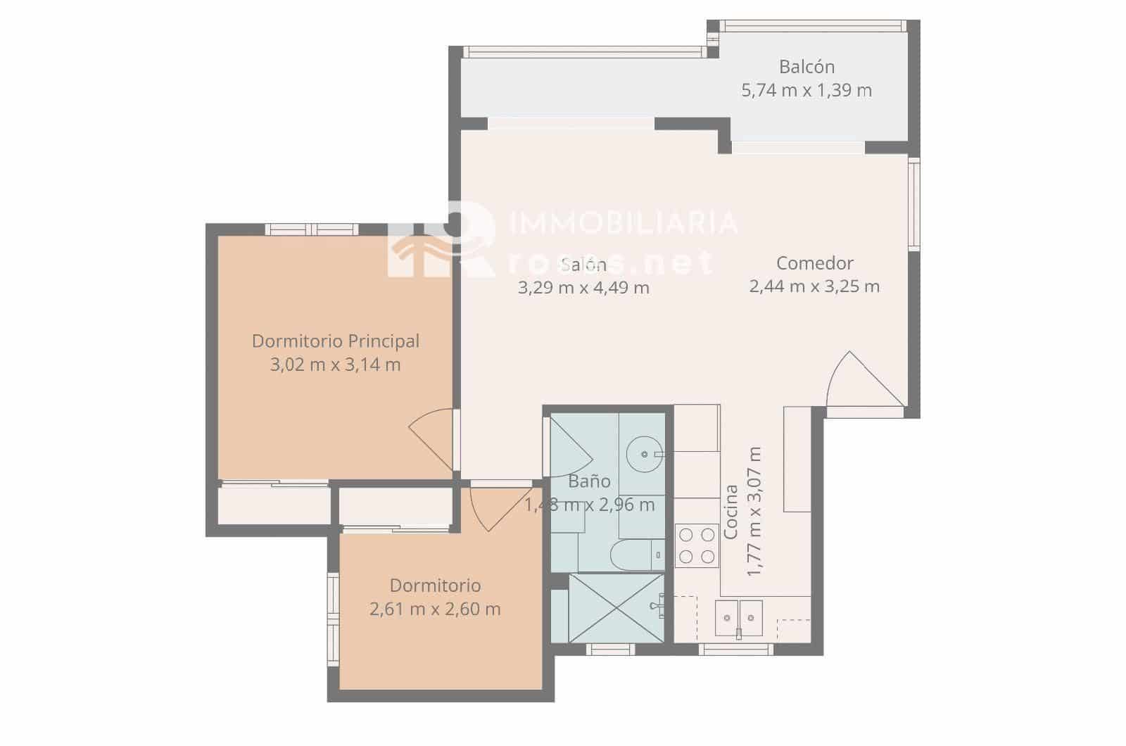 2 makuuhuone Asunto myytävänä paikassa Roses mukana 
autotalli - 355 000 € (Ref: 9804856)