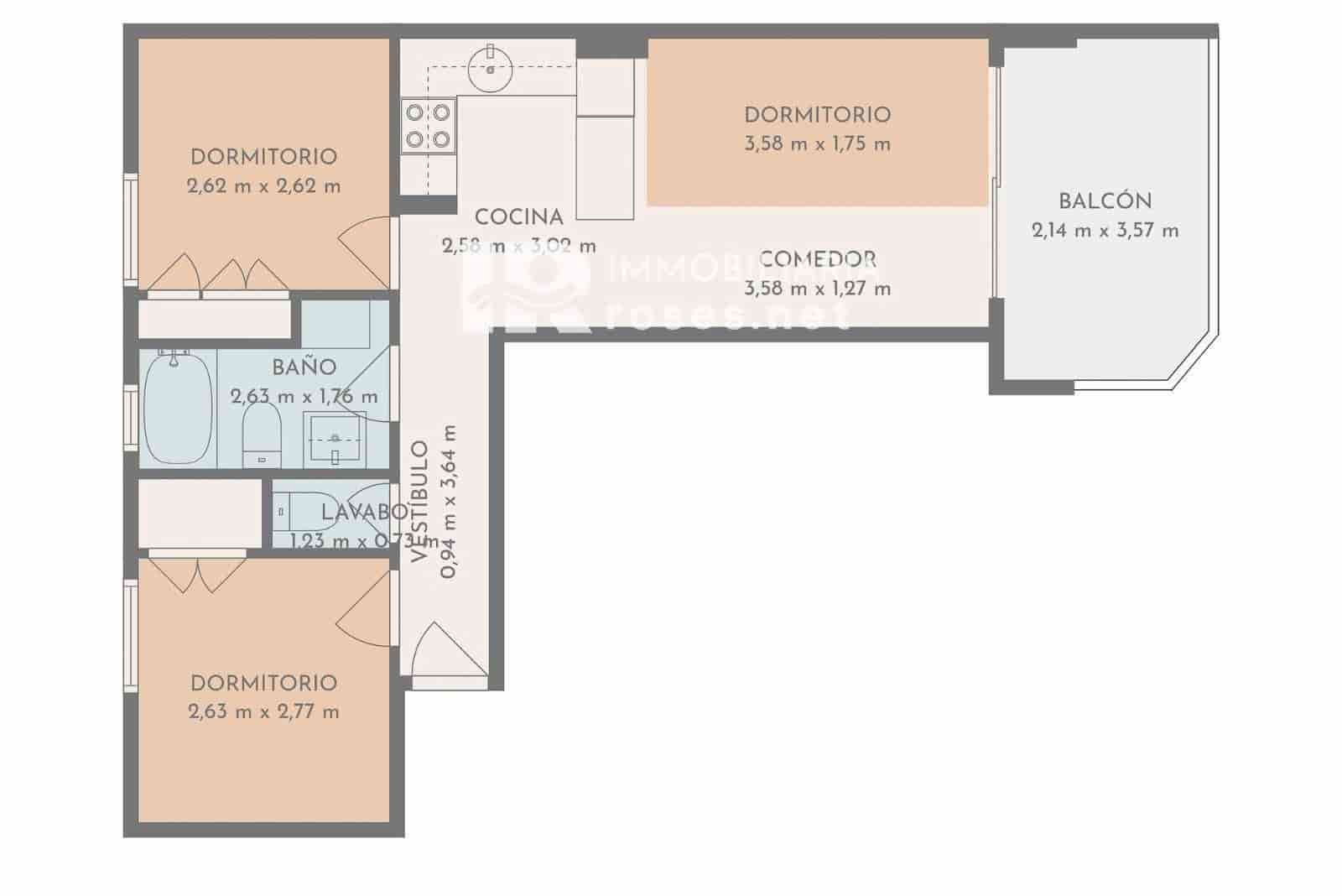 2 bedroom Flat for sale in Roses - € 260,000 (Ref: 9855939)