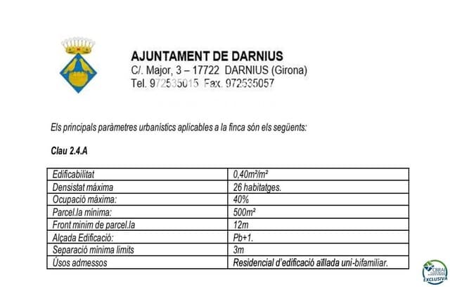 Solar/Parcela en Darnius en venta - 99.000 € (Ref: 9981561)