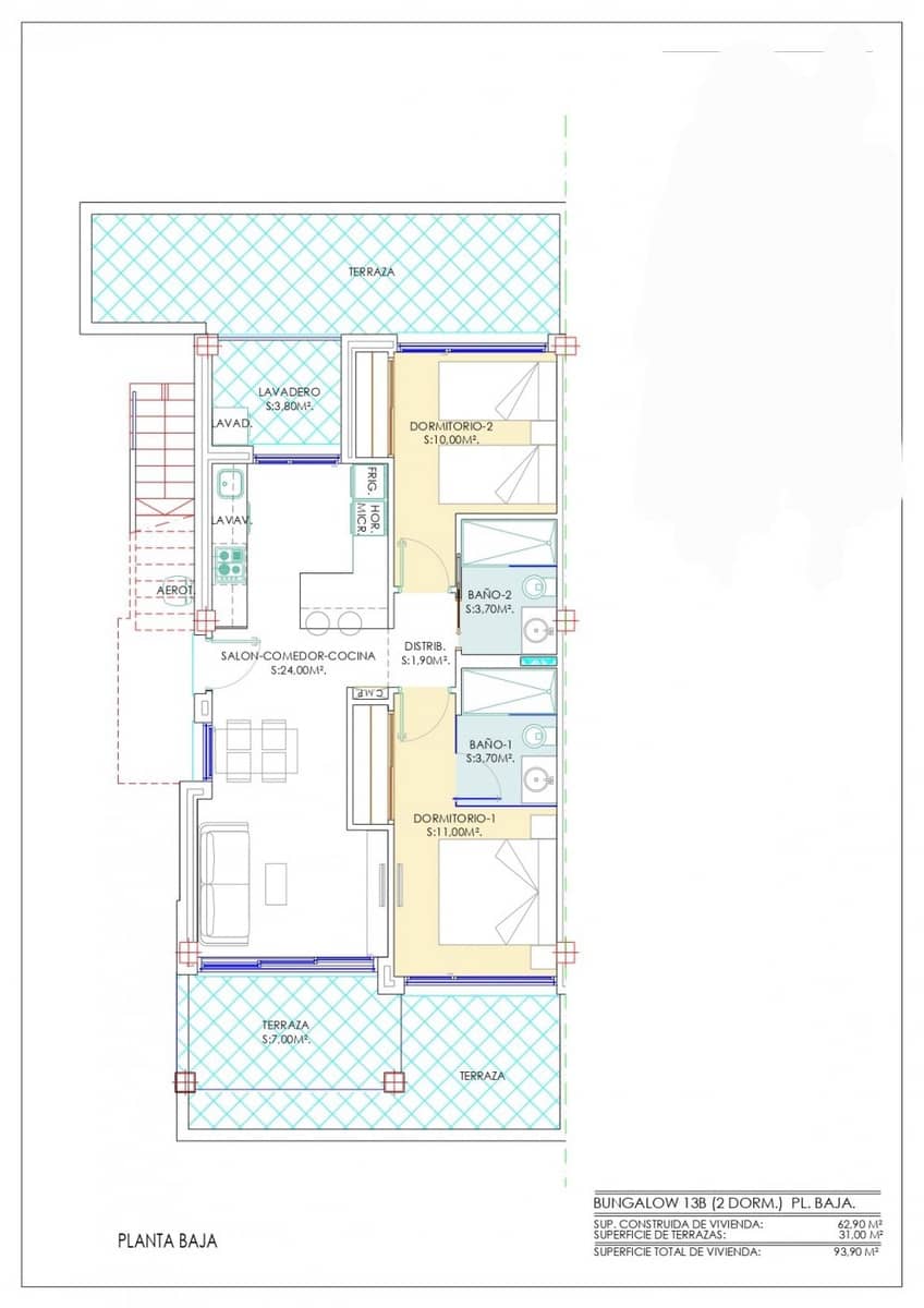 2 chambre Bungalow à vendre à Los Balcones avec piscine - 230 900 € (Ref: 9409489)