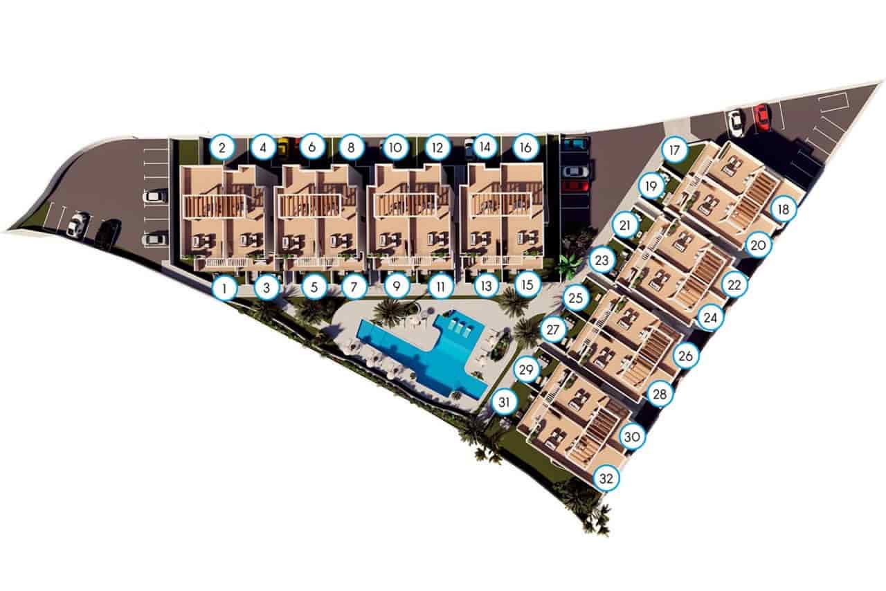 3 sovrum Bungalow till salu i Finestrat med pool - 299 900 € (Ref: 9409490)