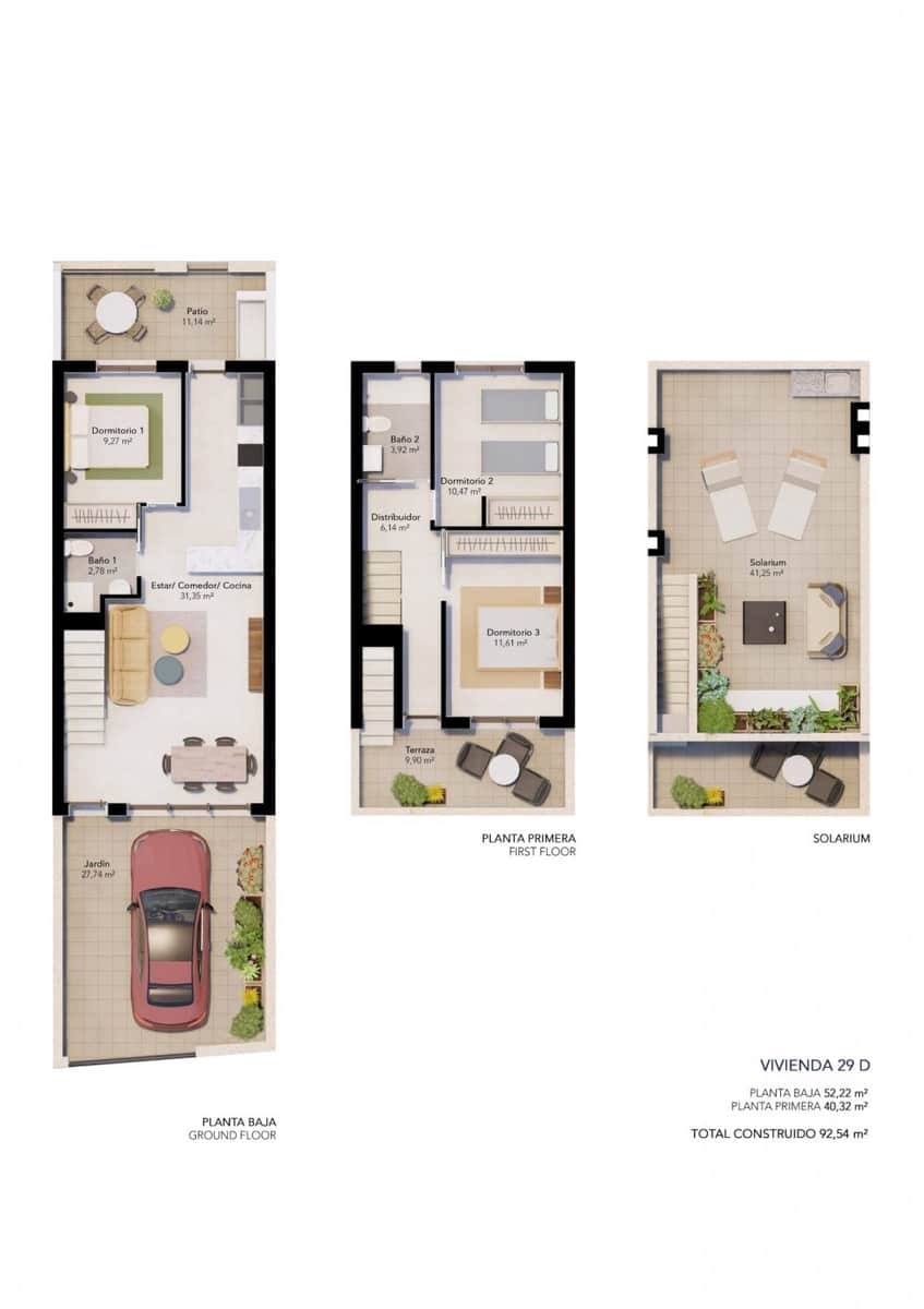 3 soverom Rekkehus til salgs i Pilar de la Horadada med svømmebasseng - € 344 900 (Ref: 7467392)