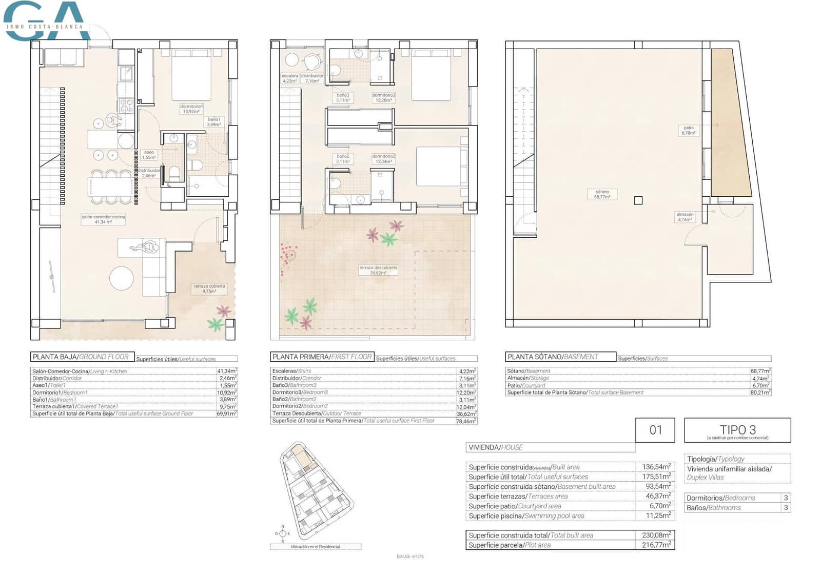 3 quarto Moradia para venda em Hondon de las Nieves com piscina - 357 250 € (Ref: 7638847)