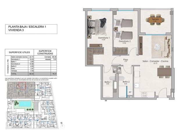 2 chambre Appartement à vendre à Santa Pola avec piscine - 257 000 € (Ref: 8377434)