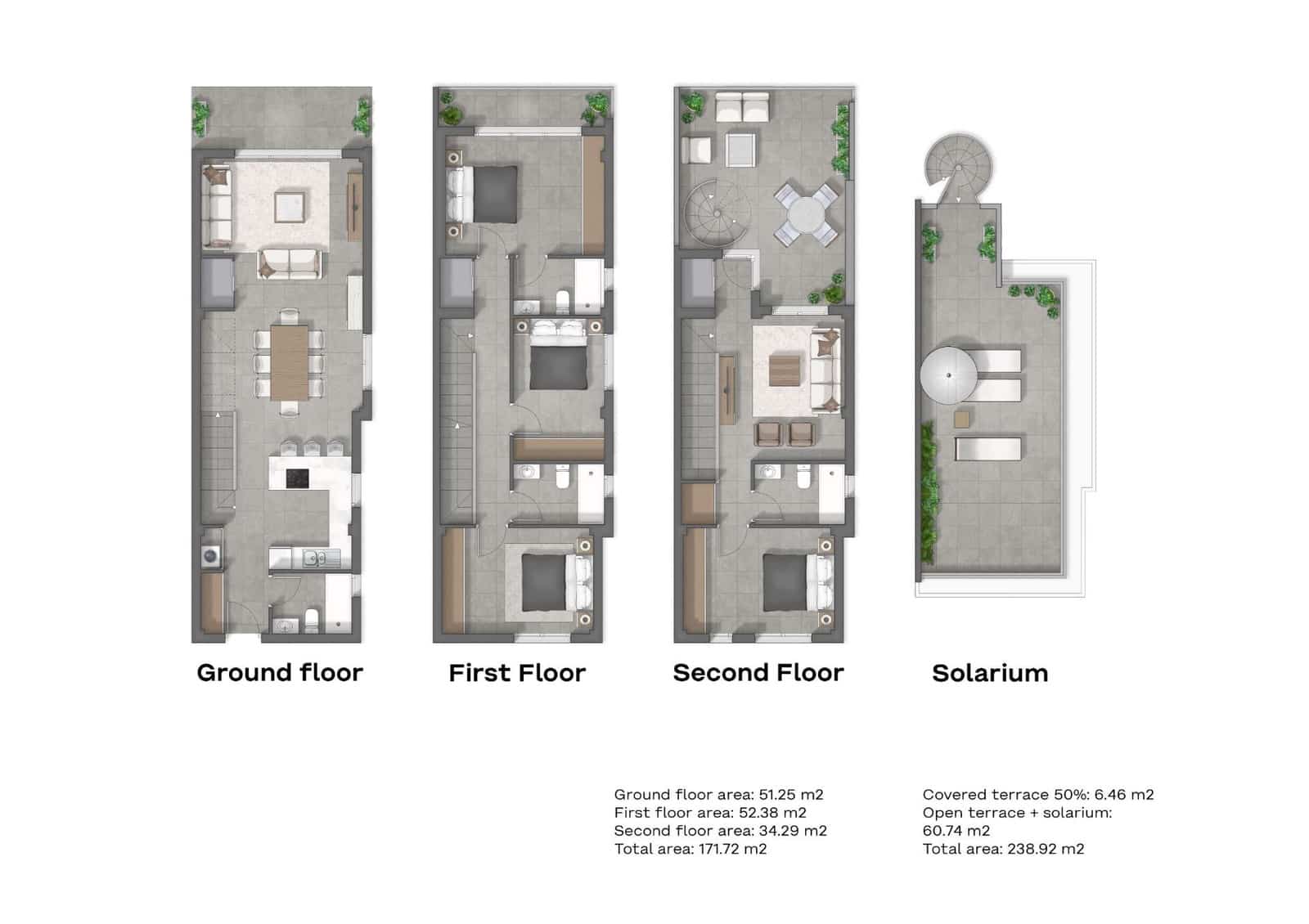 4 soveværelse Semi-Rækkehus til salg i Guardamar del Segura med swimmingpool - € 507.050 (Ref: 8668472)