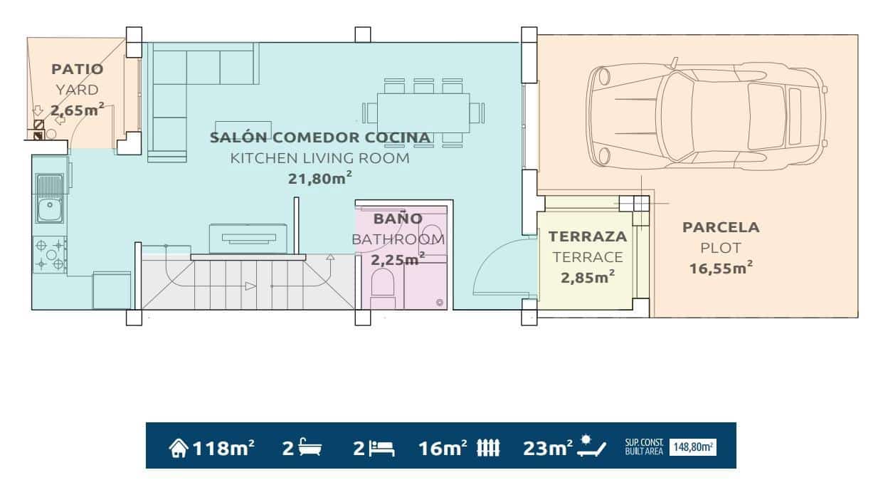 Bungalow de 2 habitaciones en Gran Alacant en venta - 299.000 € (Ref: 9561749)