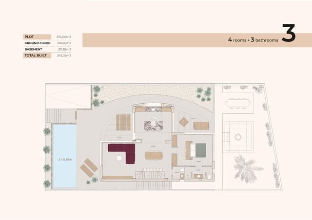 4 soverom Villa til salgs i Algorfa med svømmebasseng garasje - € 835 000 (Ref: 9707522)